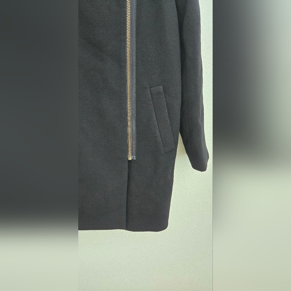 J. Crew Double Cloth by Manifaturra Italy Wool Envelope Black Coat Size 8 - Picture 16 of 16